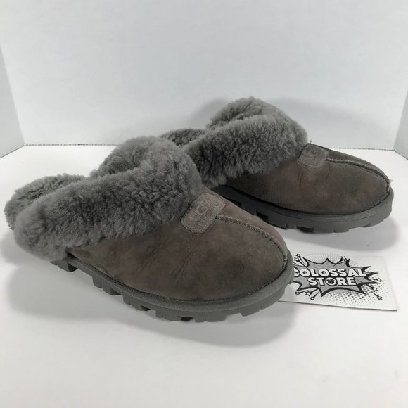 UGG Shoes - UGG Coquette Sheepskin Slippers Grey